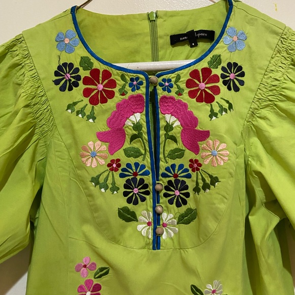 Nanette Lepore Embroidered Mexican Dress - Picture 12 of 16